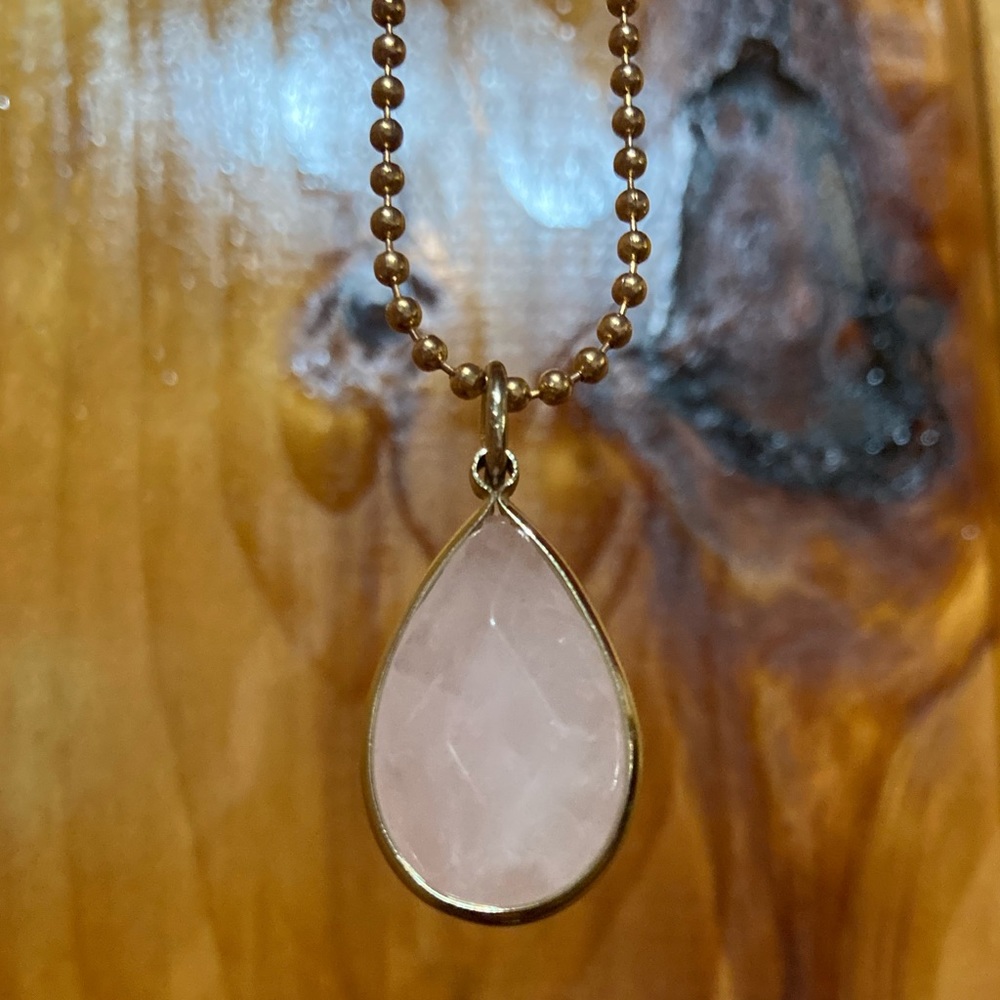 Pink & Gold Raindrop Necklace